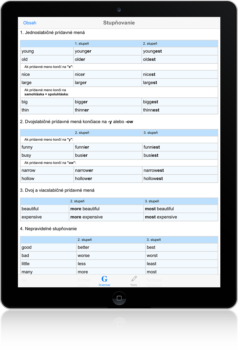 Anglická gramtaika pre iPad